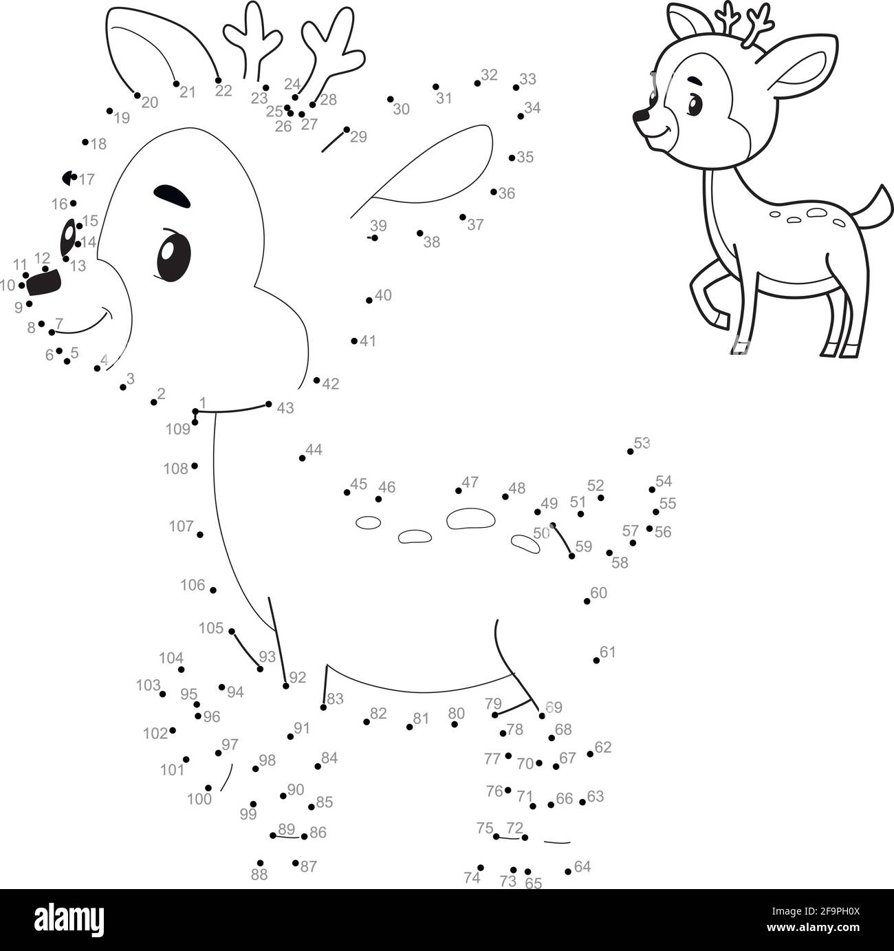 Dot To Dot Puzzle For Children Connect Dots Game Stock Vector 
