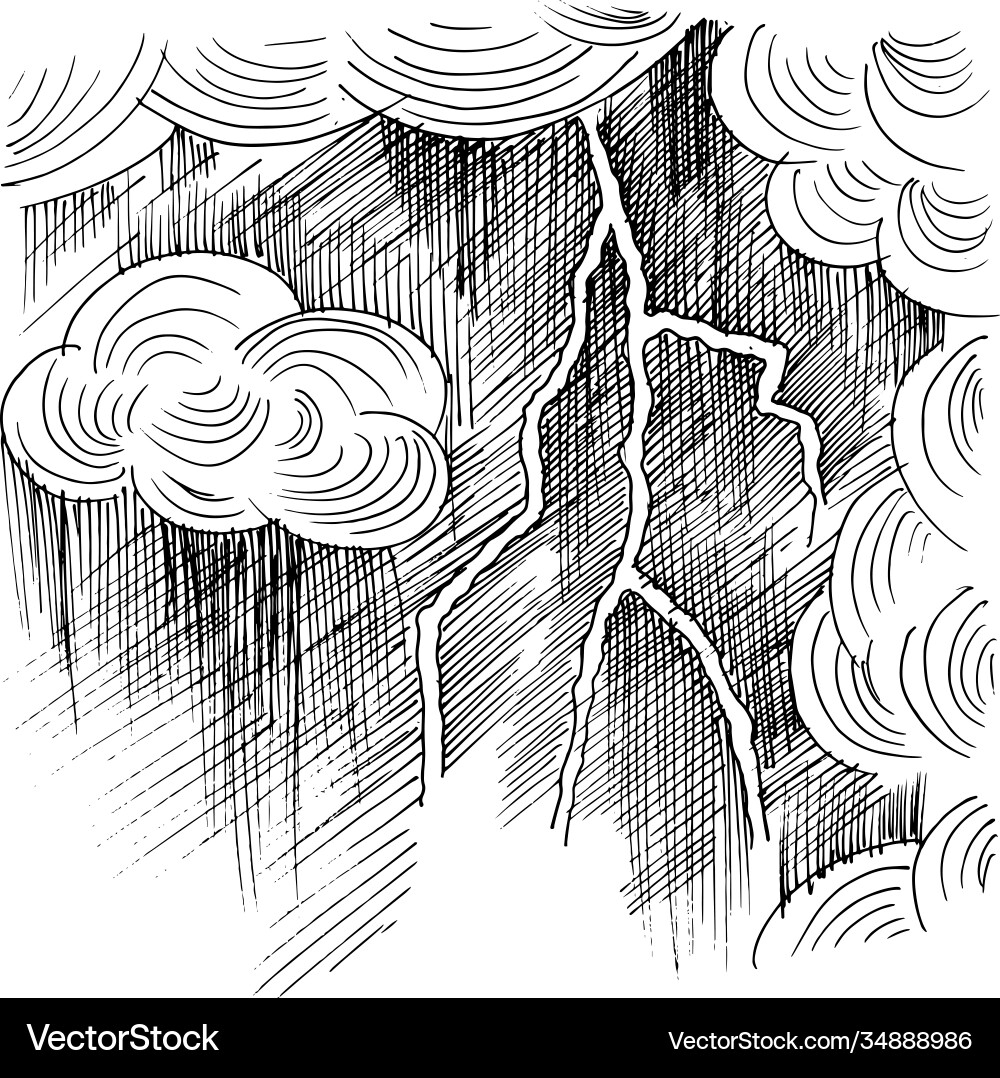 Dramatic Storm Sketch Royalty Free Vector Image