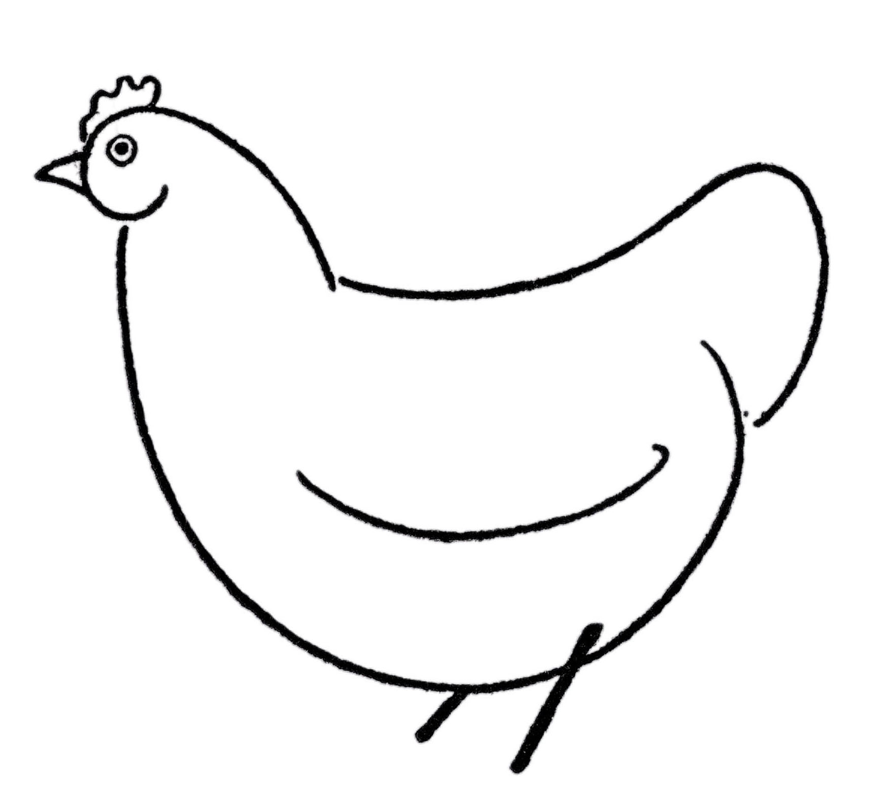 Draw A Chicken Easy 6 Simple Steps The Graphics Fairy
