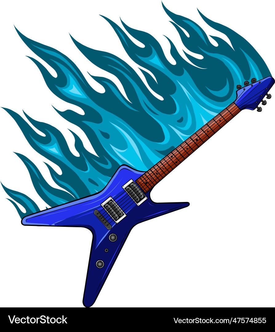 Draw Colorful Electric Guitar Royalty Free Vector Image