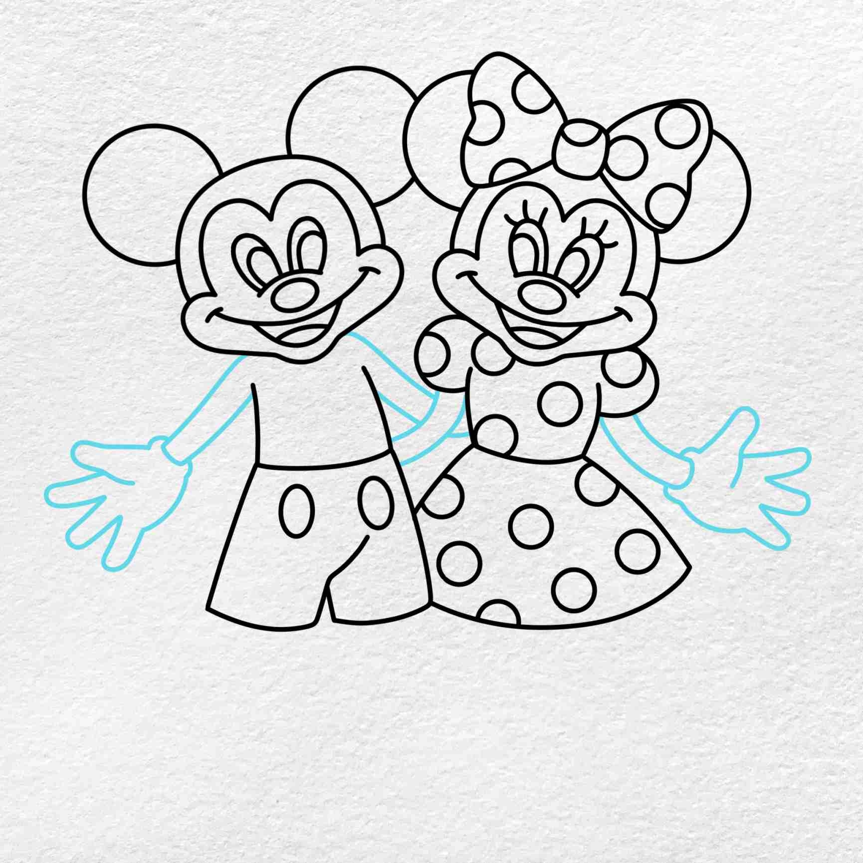 mickey and minnie drawing