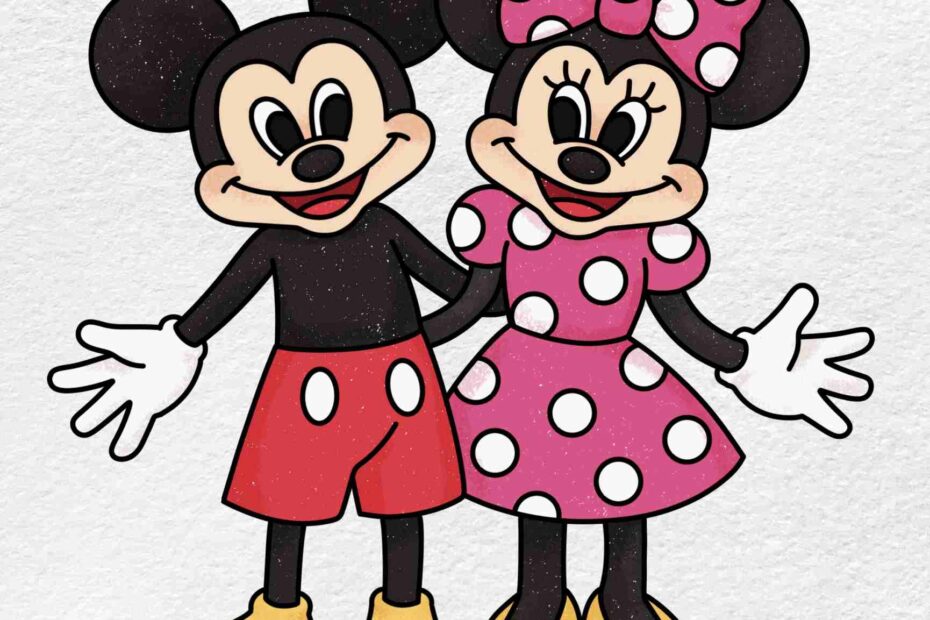Draw Mickey And Minnie HelloArtsy