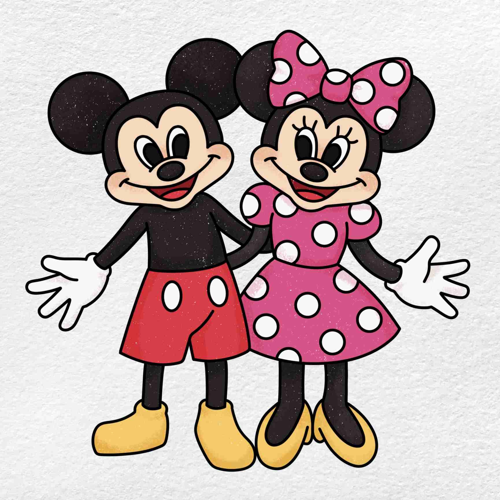 Draw Mickey And Minnie HelloArtsy