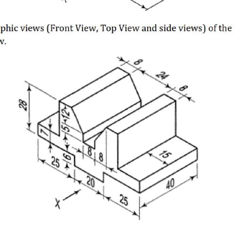 Draw The Orthographic Views Front View Top StudyX