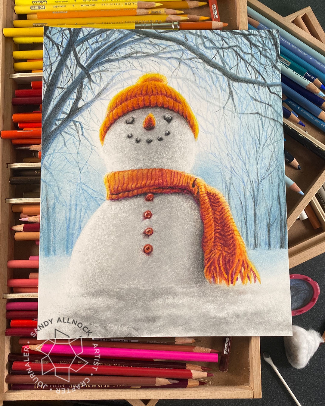 Drawing A Snowman So Real He Might MELT Sandy Allnock