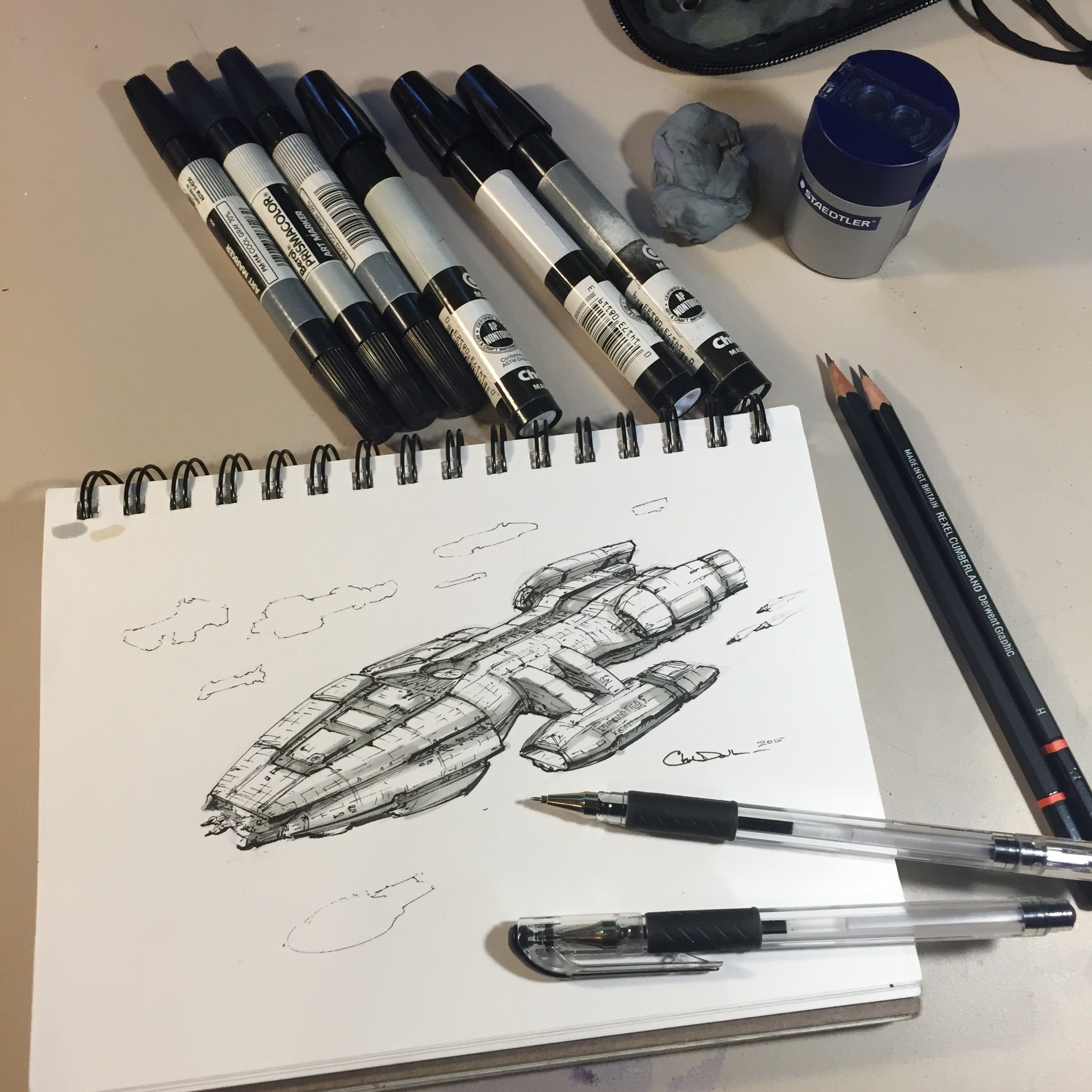 Drawing A Spaceship A Day Space Art By Christopher Doll