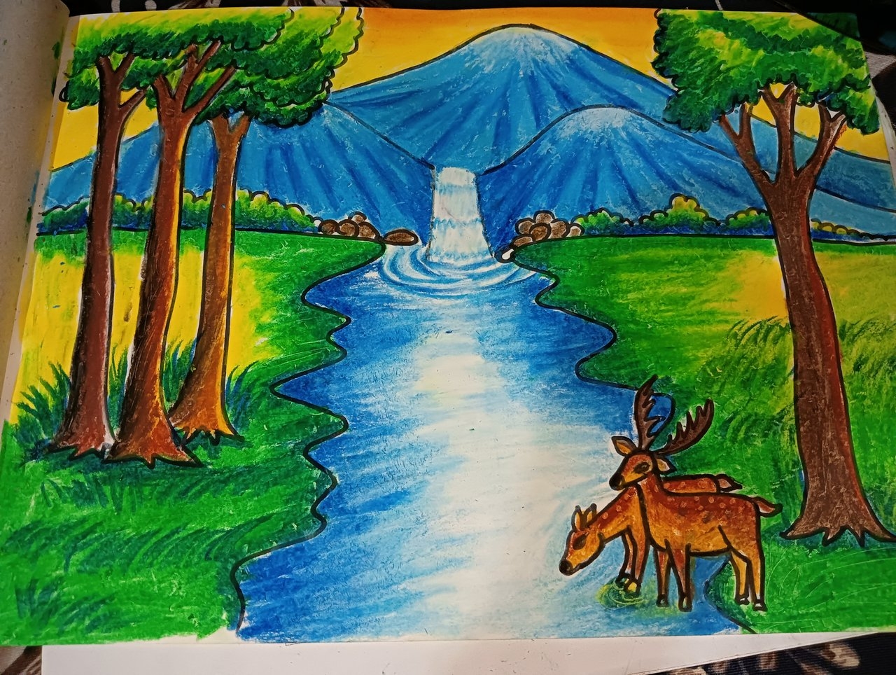 Drawing Beautiful Forest Scenery Steemit