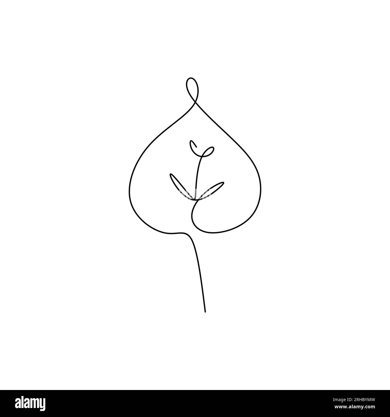Drawing Continuous Lines Of Leaves With Simple Lines Stock Vector Image U0026 Art Alamy