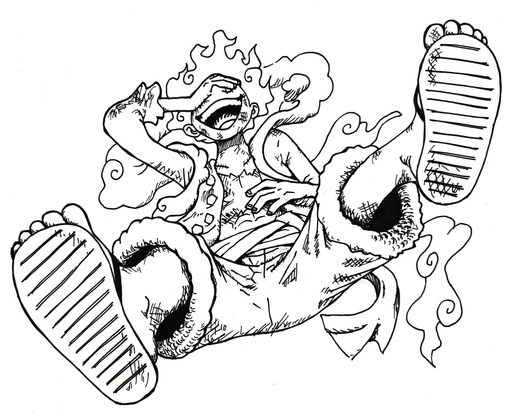 Drawing Of Luffy Gear 5 Coloring Page Download Print Or Color Online For Free