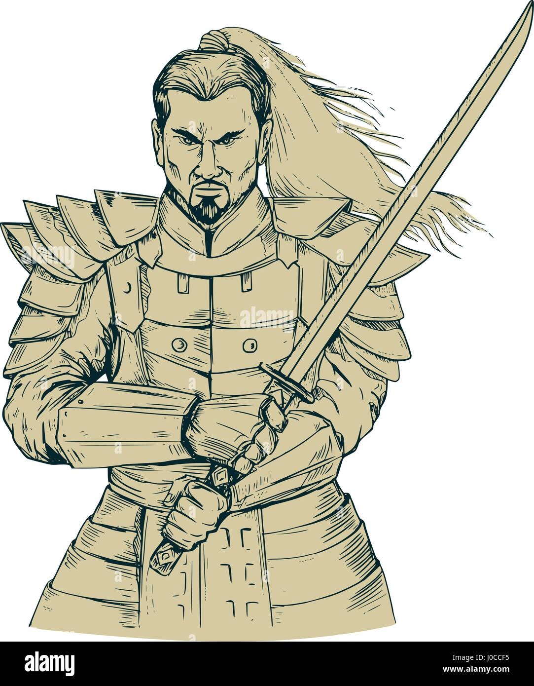 drawings of samurai