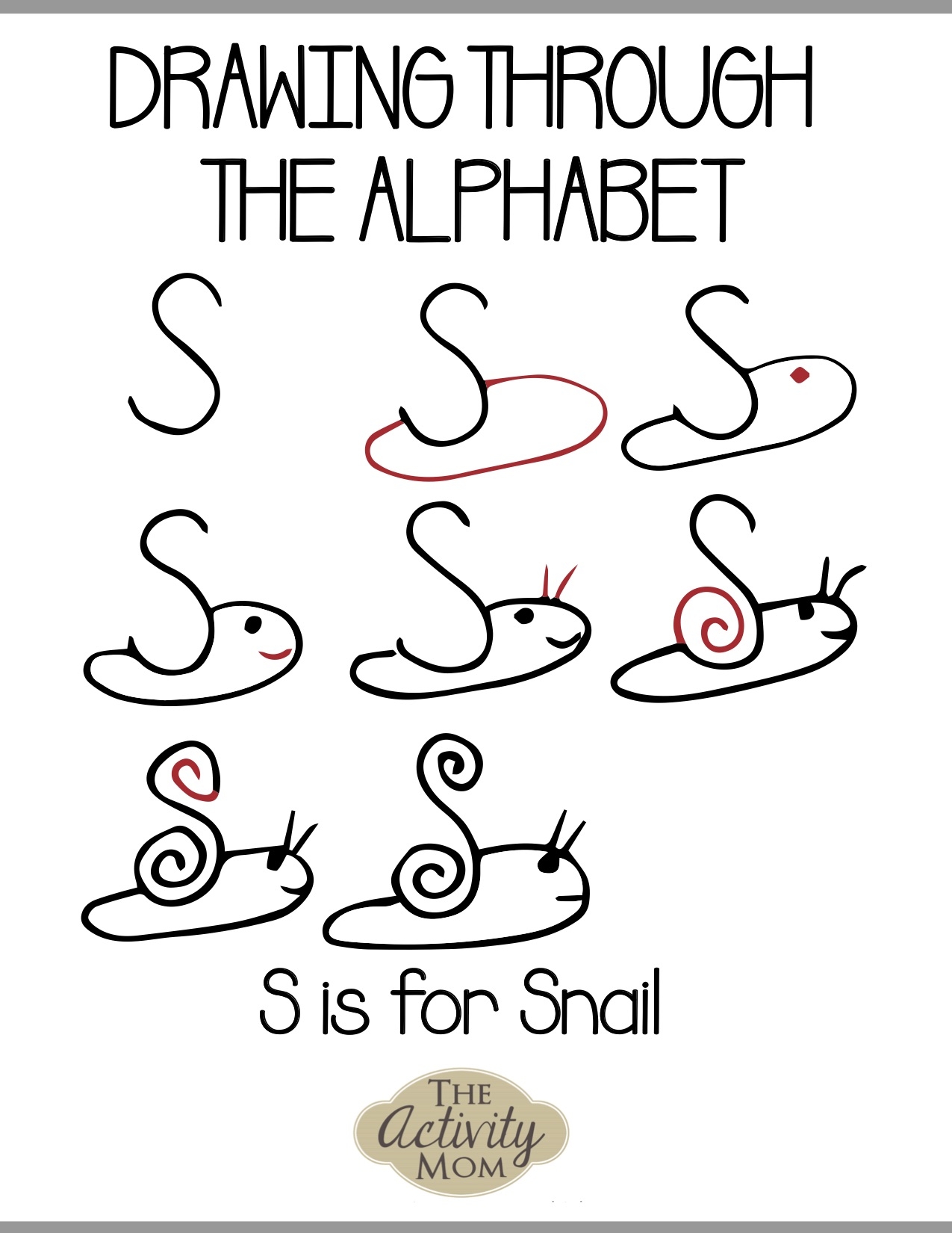 Drawing Through The Alphabet Letter S The Activity Mom