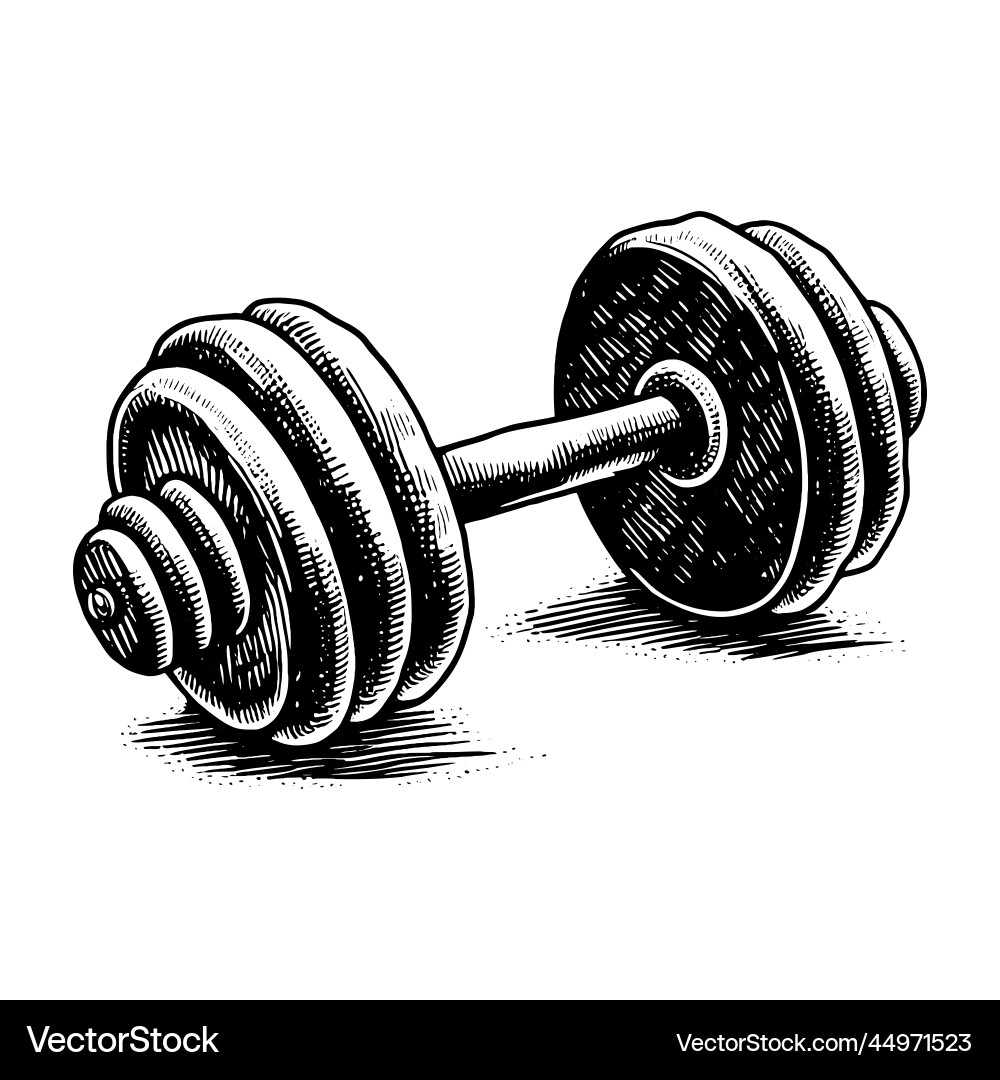 Dumbbell Sketch Icon Weightlifting Royalty Free Vector Image