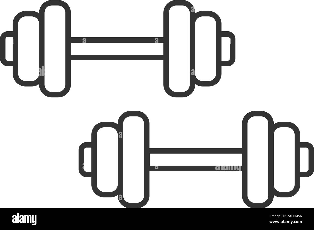 Dumbbells Linear Icon Thin Line Illustration Barbells Fitness 