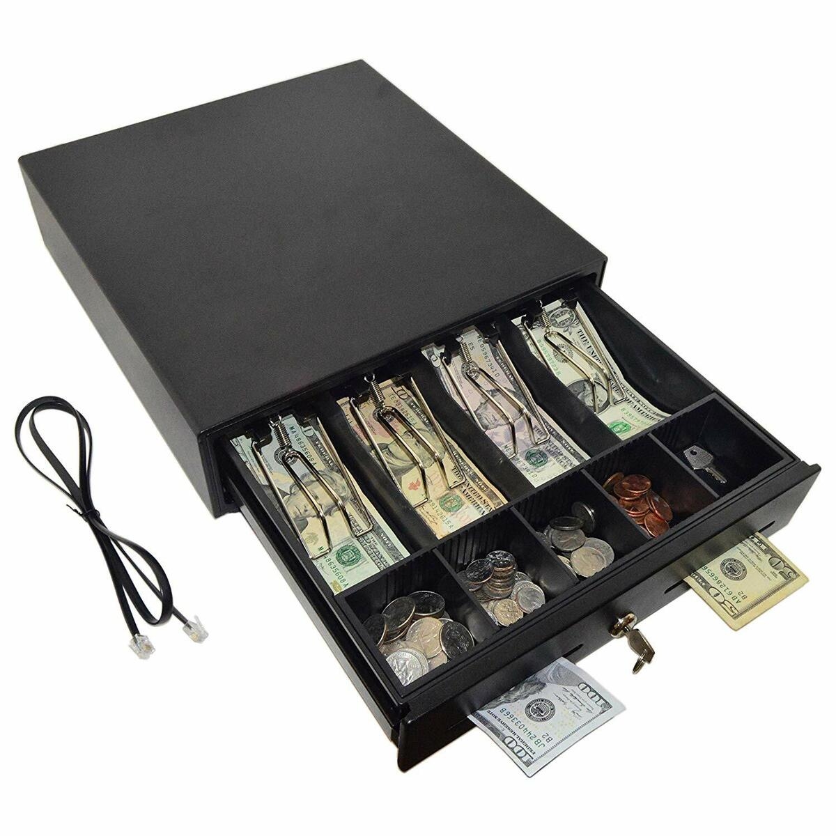 Durable Lightweight Cash Drawer With RJ12 POS Connection 2 Keys 