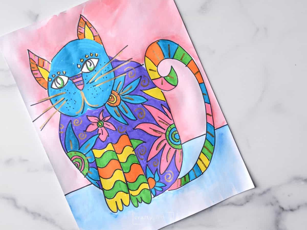 cat drawings easy