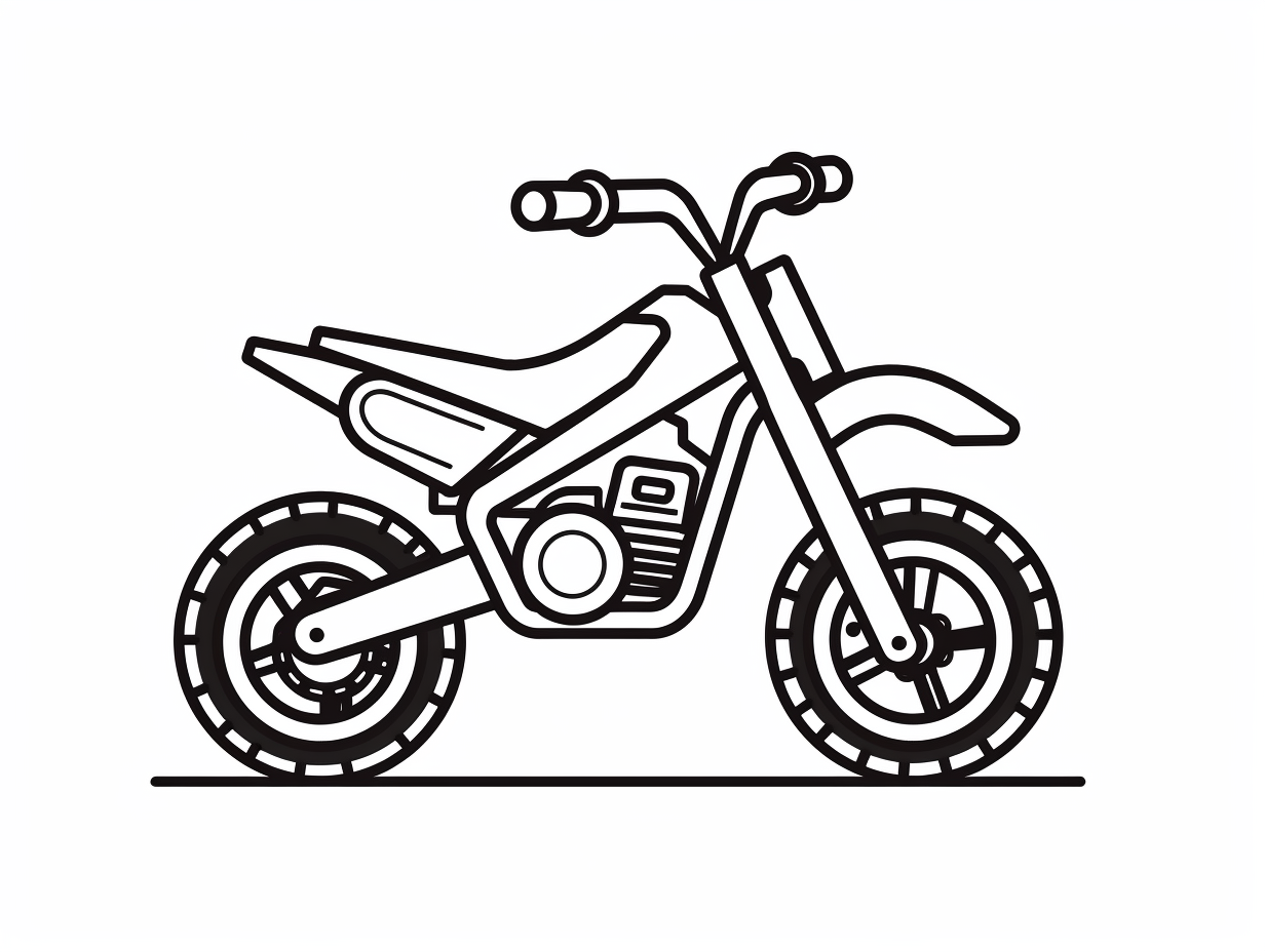 Easy Dirt Bike Drawing To Color Coloring Page