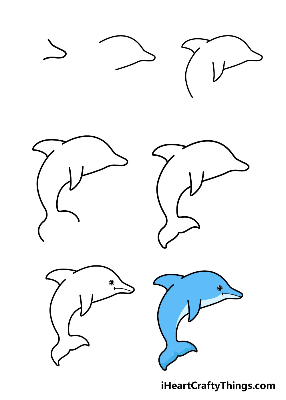 Easy Dolphin Drawing How To Draw A Dolphin Step By Step 