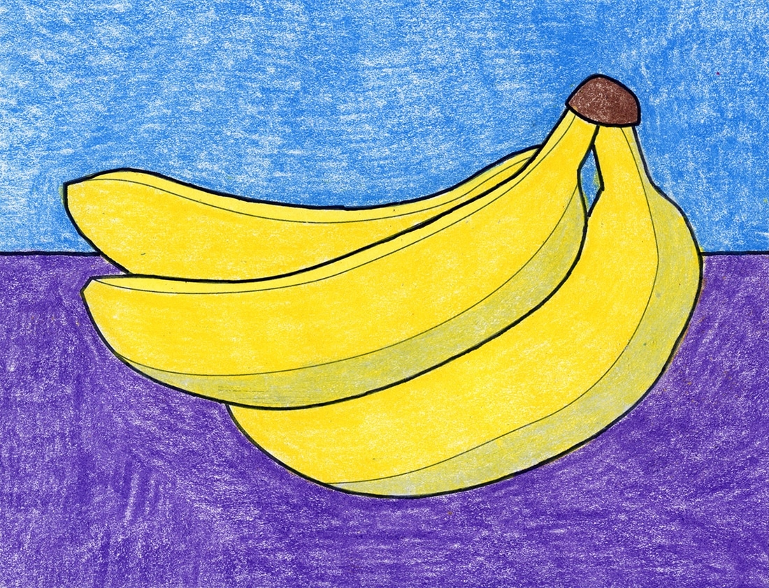 Easy How To Draw A Banana Tutorial Art Projects For Kids