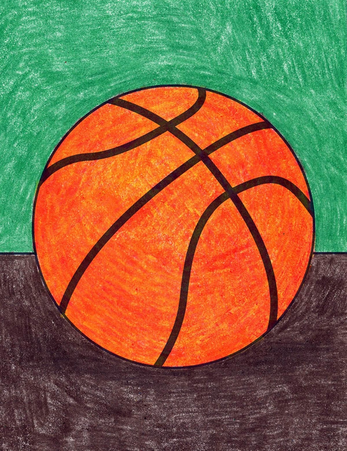 Easy How To Draw A Basketball Tutorial Video U0026 Basketball Coloring 