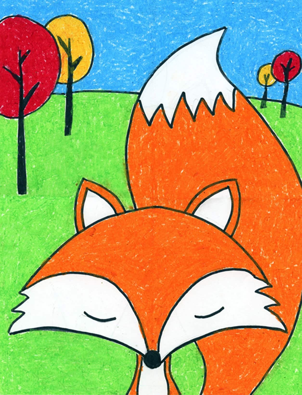 fox drawing easy