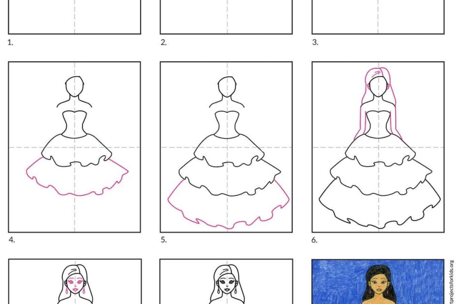 Easy How To Draw A Dress Tutorial Art Projects For Kids