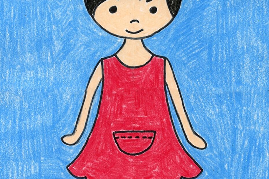 Easy How To Draw A Girl Tutorial Video And Girl Coloring Page