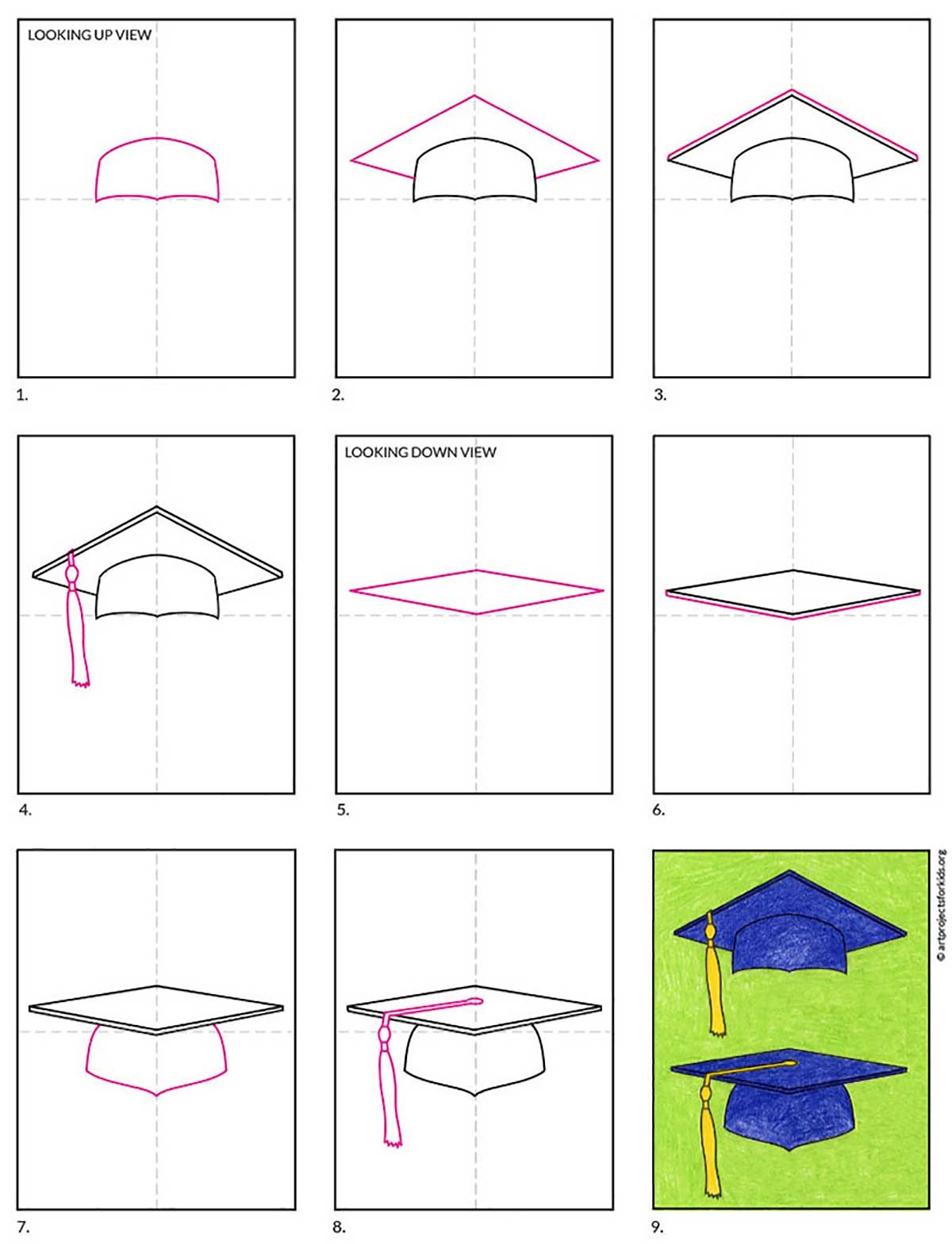 Easy How To Draw A Graduation Cat Tutorial And Coloring Page
