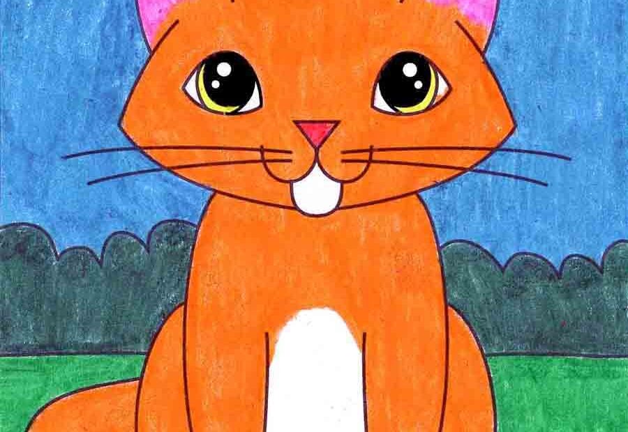 Easy How To Draw A Kitten Tutorial And Kitten Coloring Page