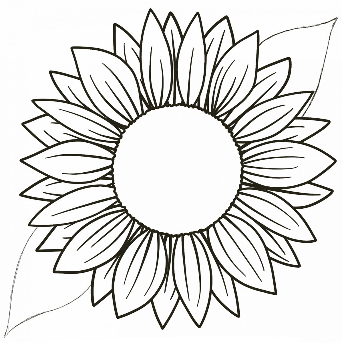 easy sunflower drawing