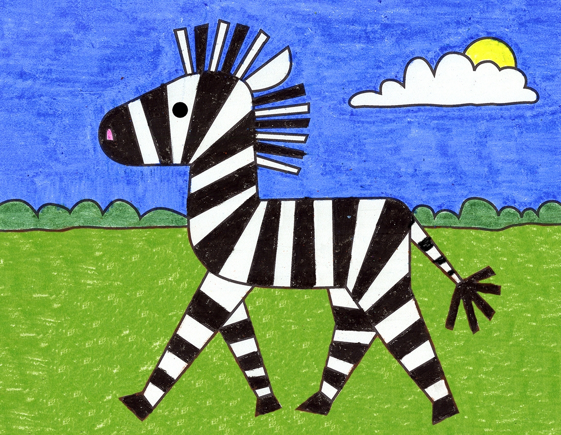 how to draw a zebra