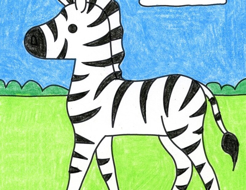 Easy How To Draw A Zebra Tutorial And Zebra Coloring Page