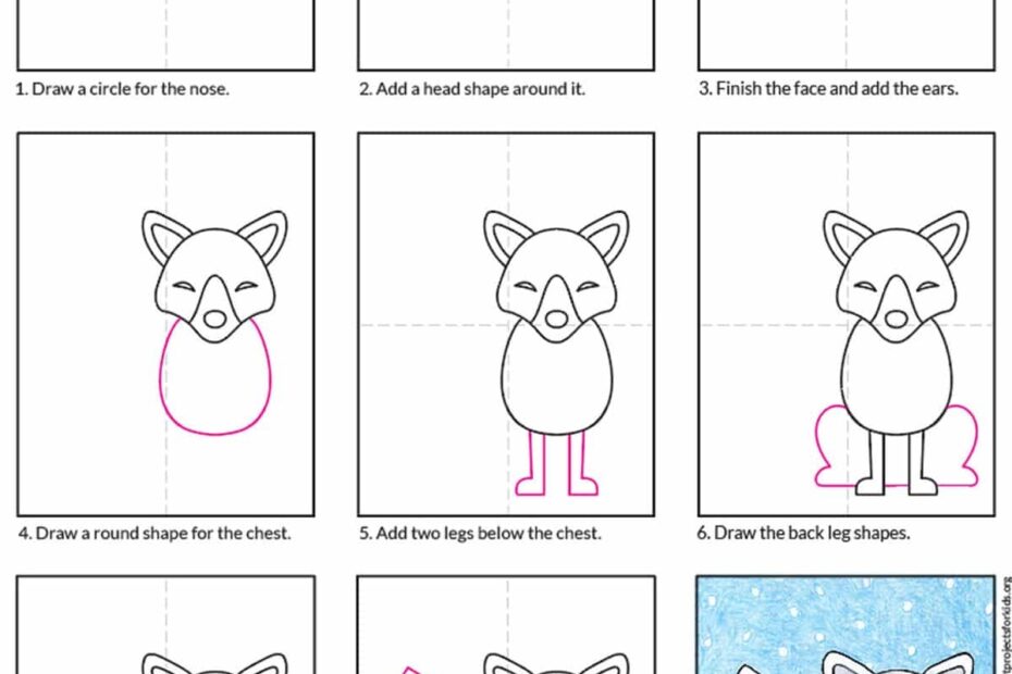 Easy How To Draw An Arctic Fox Tutorial Arctic Fox Coloring Page