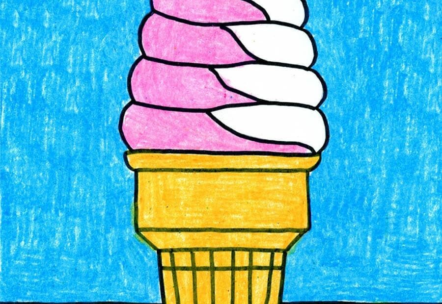 Easy How To Draw An Ice Cream Cone Tutorial Video