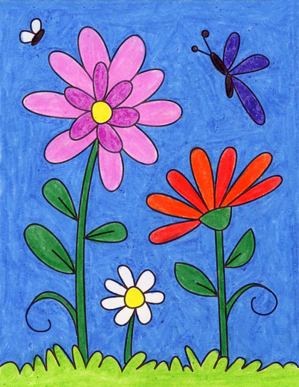 drawings of flowers easy