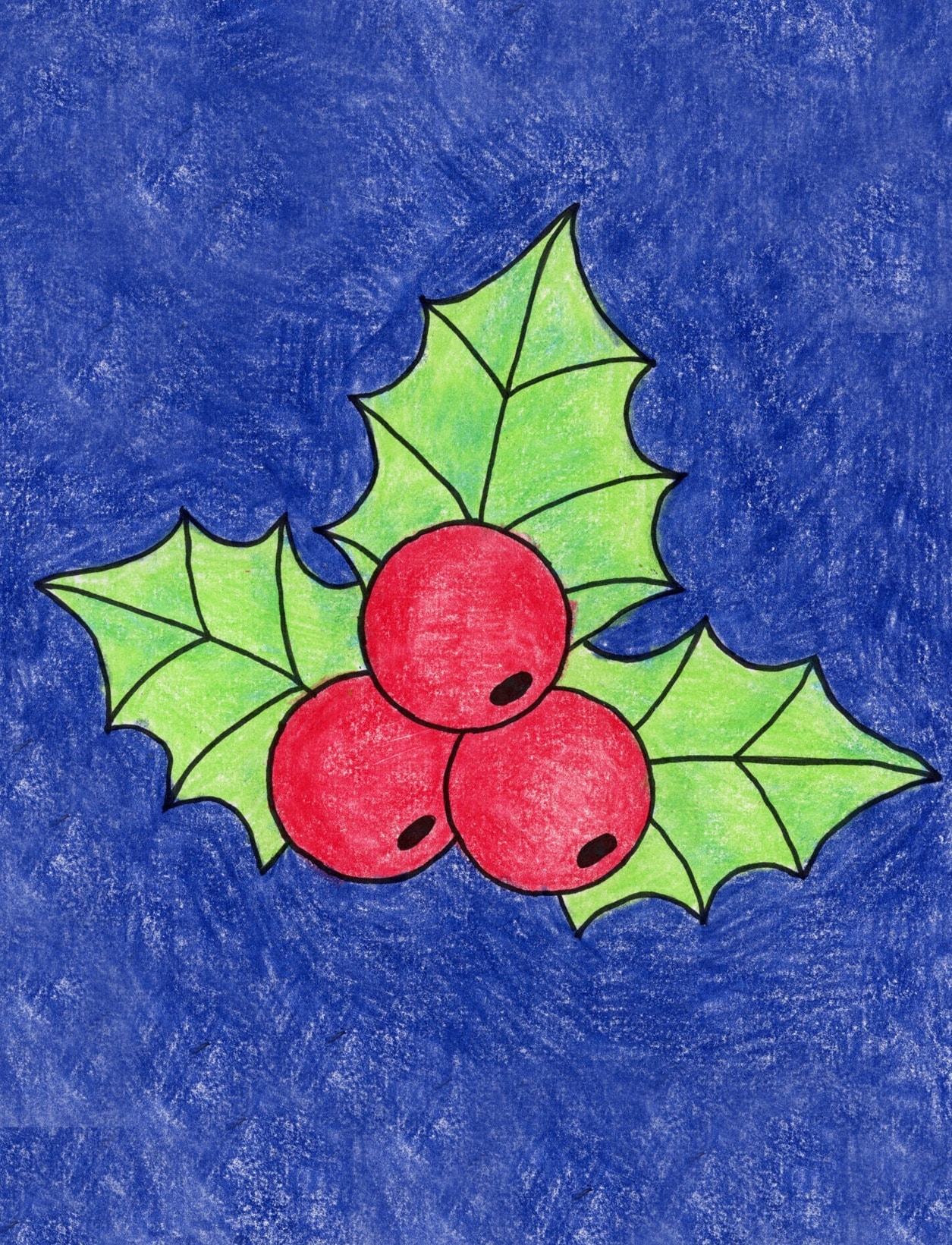 Easy How To Draw Holly Leaves And Berries