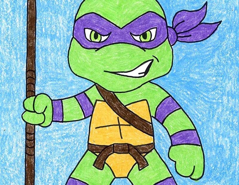Easy How To Draw Ninja Turtles Tutorial Video And Coloring Page