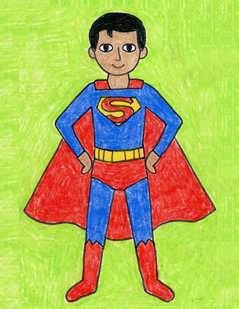 Easy How To Draw Superman Tutorial U0026 Superman Coloring Page