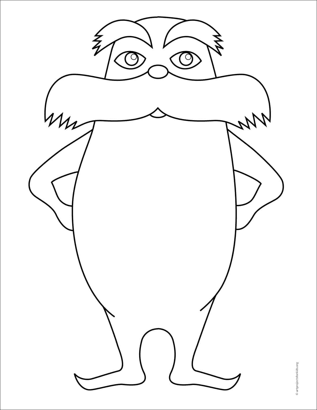 Easy How To Draw The Lorax Tutorial Video And Coloring Page