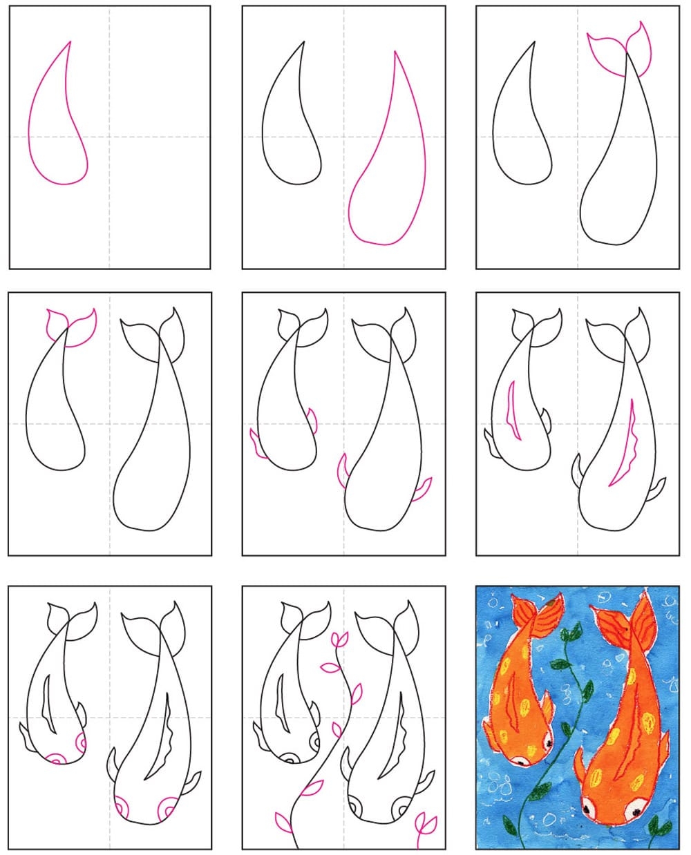 Easy How To Paint A Koi Fish Tutorial Video And Koi Coloring Page