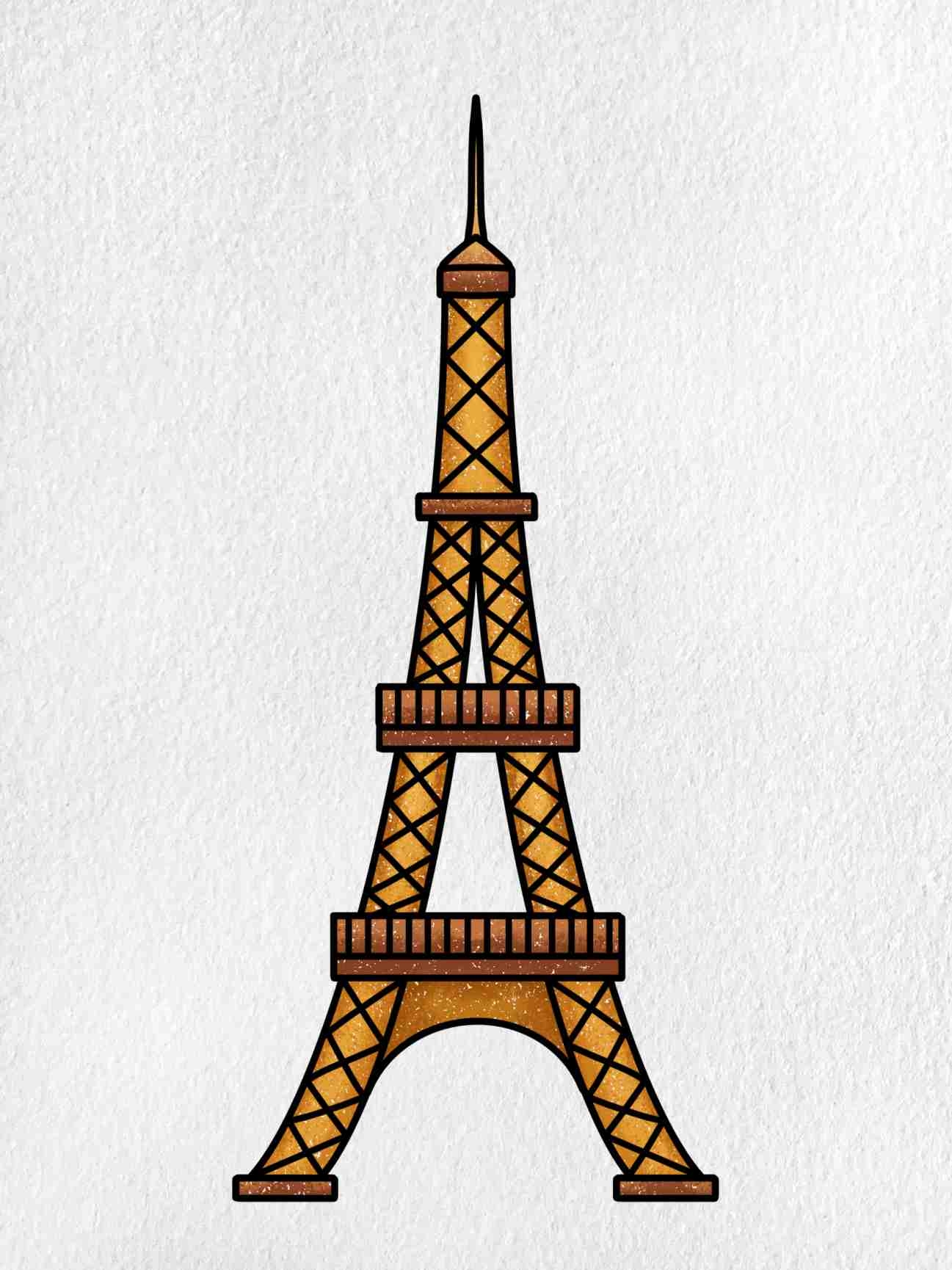 how to draw the eiffel tower