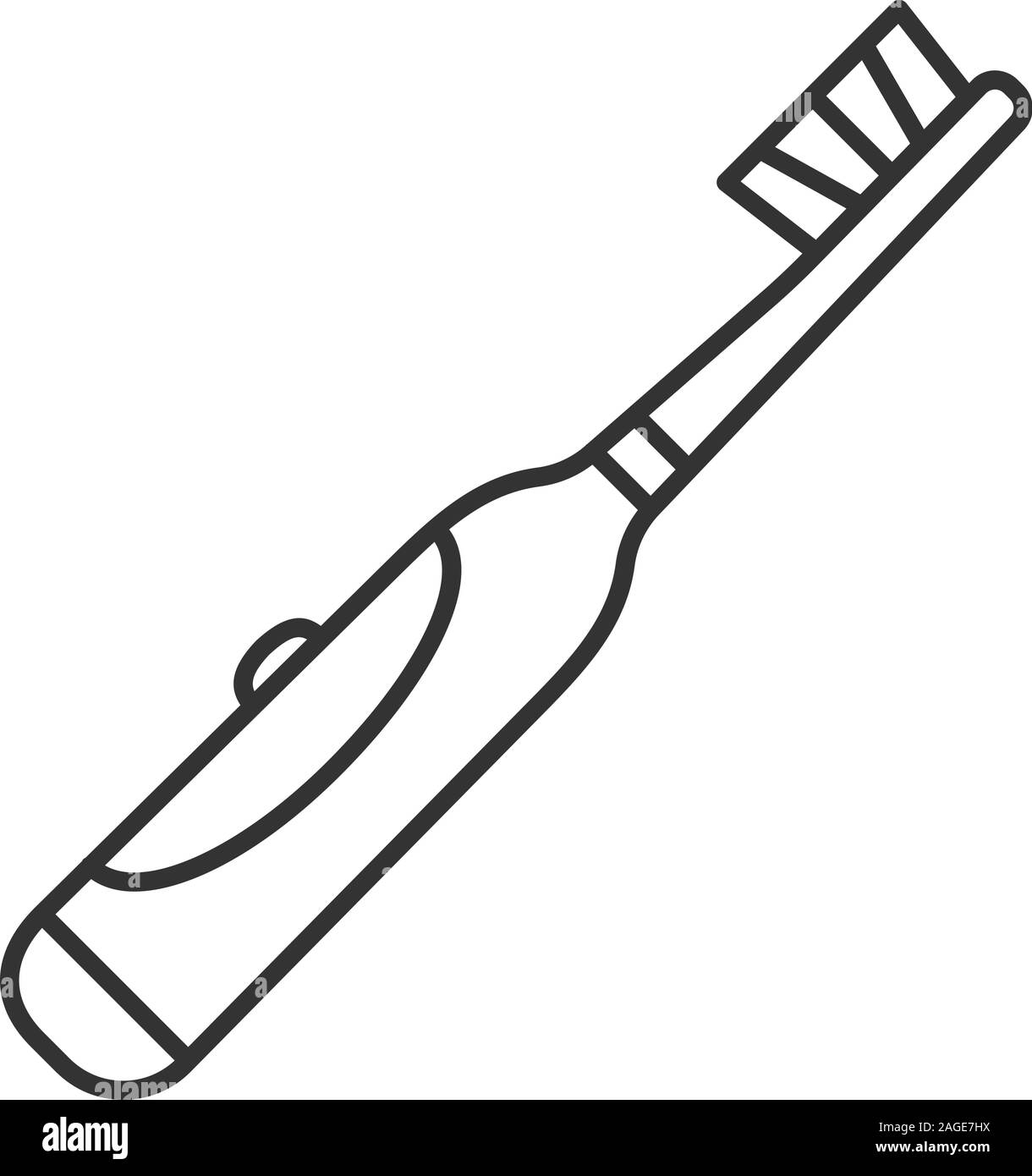 Electric Toothbrush Linear Icon Thin Line Illustration Teeth 