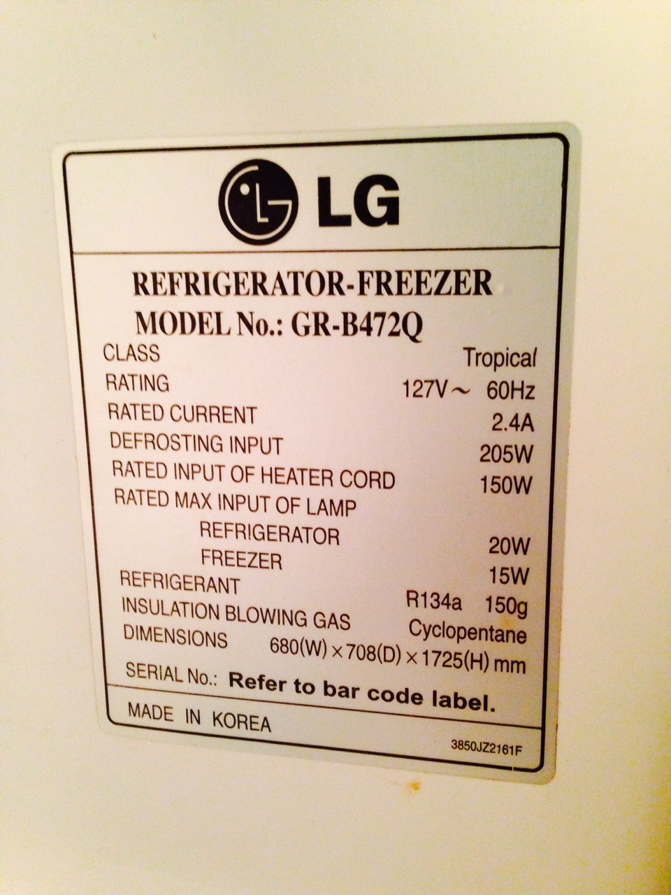Electrical What Is The Power Consumption Of My LG Refrigerator 