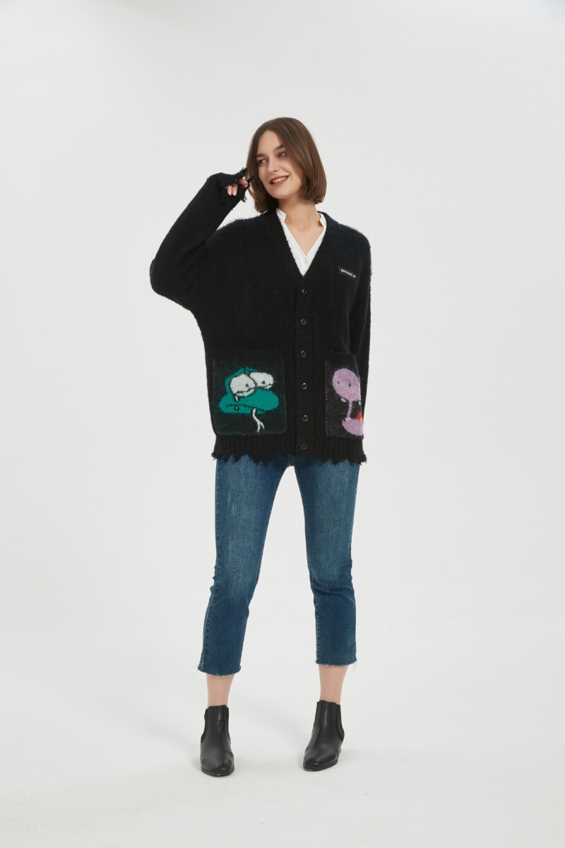 Emerging Emotions Mohair Cardigan By Drawings By Trent