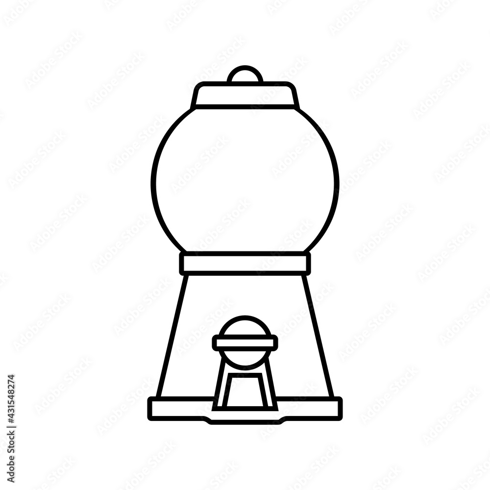 Empty Gumball Machine Outline Icon Clipart Image Isolated On White Background Stock Vector Adobe Stock