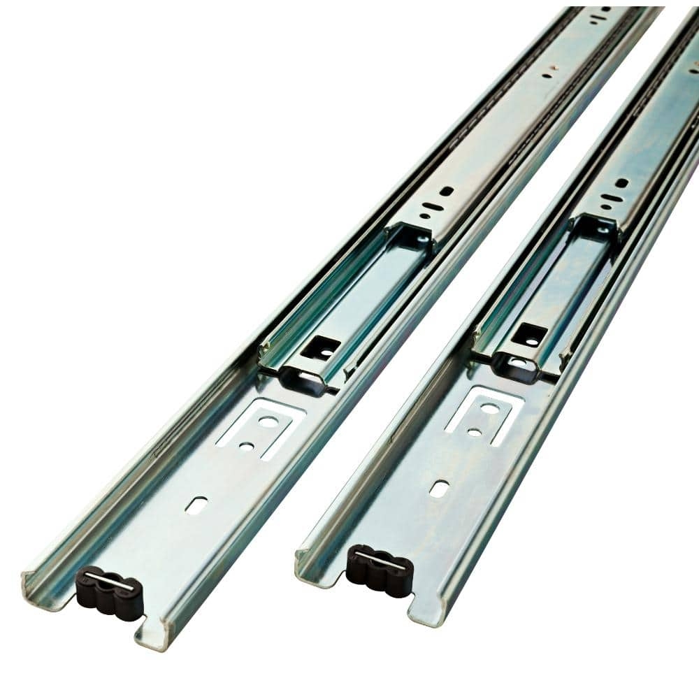 Everbilt 1 Pair 18 In Full Extension Side Mount Ball Bearing Drawer Slide Set 1 Pair 2 Pieces D80618E ZP W The Home Depot