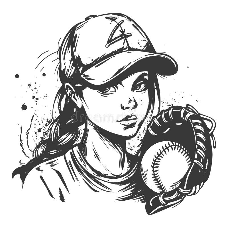 Female Softball Player Black White Stock Illustrations 42 Female Softball Player Black White Stock Illustrations Vectors U0026 Clipart Dreamstime