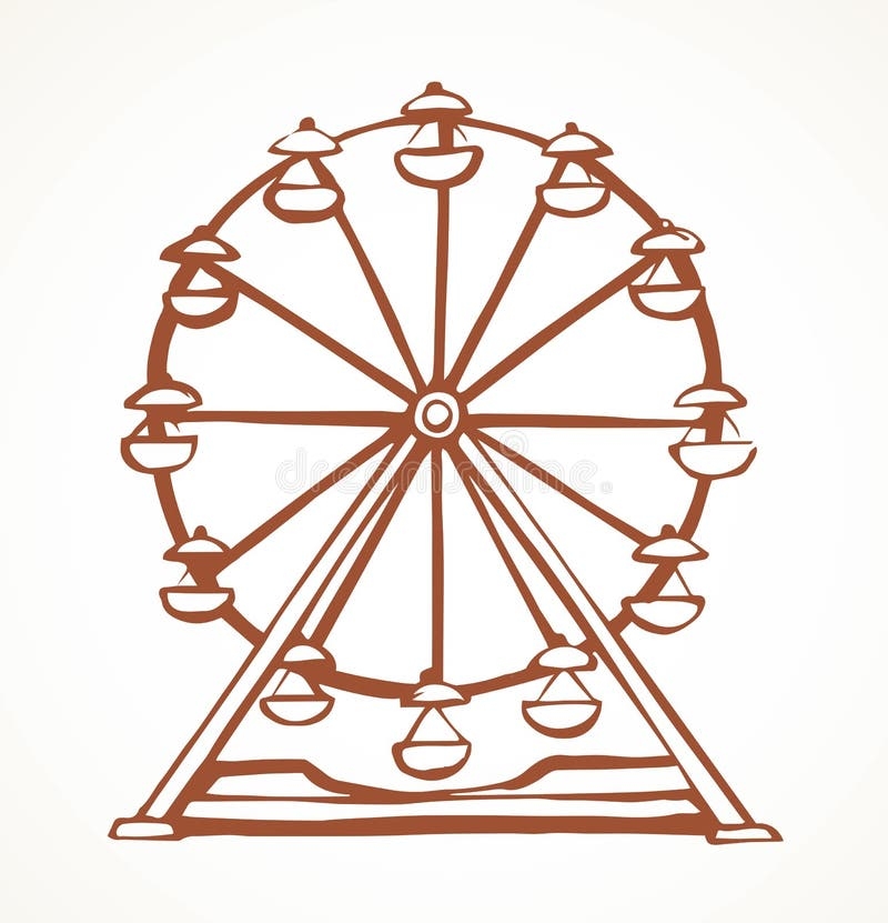 Ferris Wheel Vector Drawing Stock Vector Illustration Of Graphic Ferris 150895262
