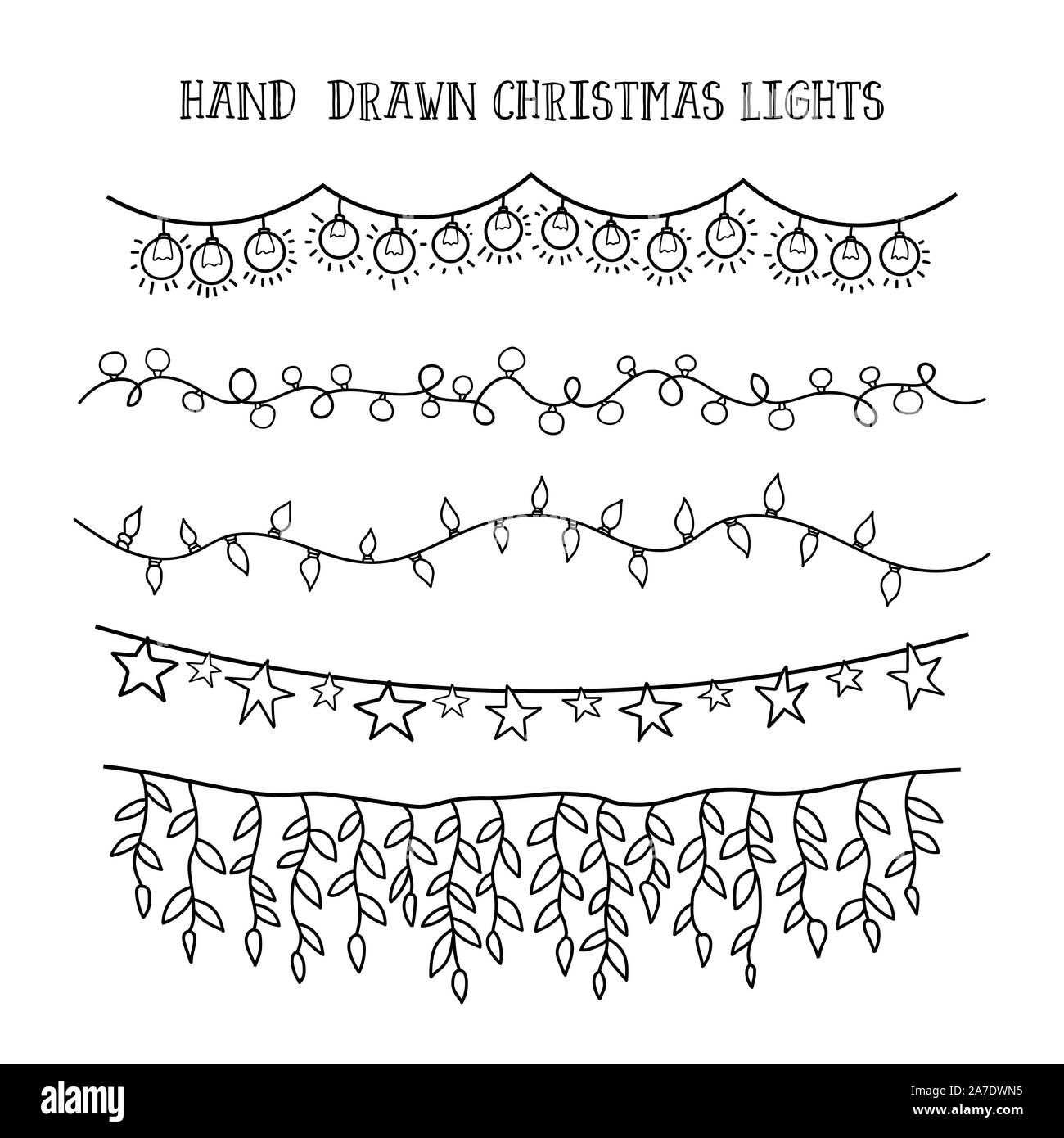 christmas lights drawing