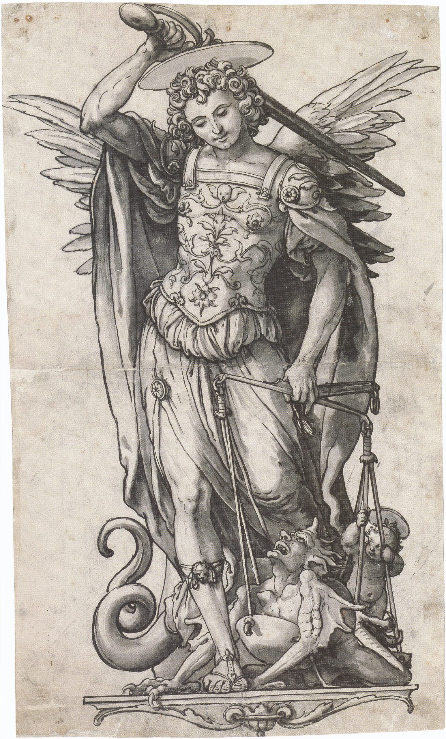 File The Archangel Michael Weighing Souls By Hans Holbein The Younger jpg Wikimedia Commons