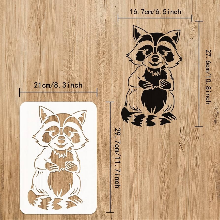 FINGERINSPIRE Raccoon Painting Stencil 8 3x11 7inch Reusable Raccoon Drawing Template DIY Craft Raccoon Pattern Drawing Stencil Animal Theme Stencil For Painting On Wall Wood Furniture Amazon au Home